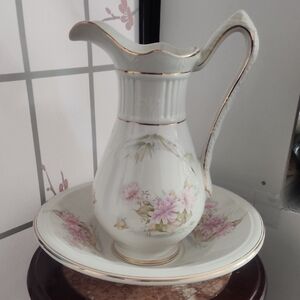 Large Ceramic Jug And Bowl  Frazarte Classic, Portugal, Vintage.